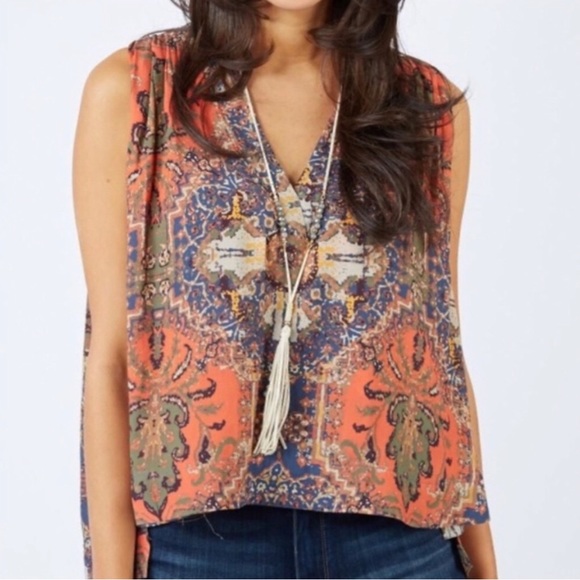 Free People Darcy Swing Hi-Low Sleeveless Blouse - Picture 2 of 8